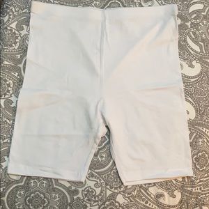High rise white shorts